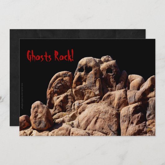 ハローウィンパーティ幽霊たちロック招待状 招待状 (正面/裏面)