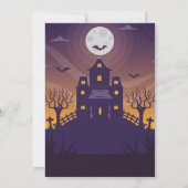 ハローウィンパーティ幽霊のよく出るハウススカル 招待状 (裏面)