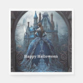 ハローウィンパーティ幽霊のよく出るハウスブルーナイトホラー スタンダードランチョンナプキン (正面)