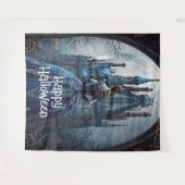 ハローウィンパーティ幽霊のよく出るハウスブルーナイトホラー タペストリー (正面(横))