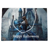 ハローウィンパーティ幽霊のよく出るハウスブルーナイトホラー ラージペーパーバッグ (正面)