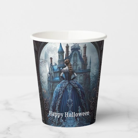 ハローウィンパーティ幽霊のよく出るハウスブルーナイトホラー 紙コップ (左)