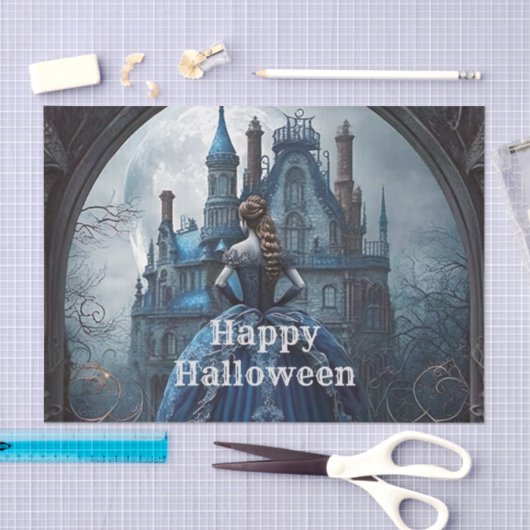 ハローウィンパーティ幽霊のよく出るハウスブルーナイトホラー 薄葉紙 (クラフト)