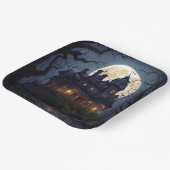 ハローウィンパーティ幽霊のよく出るマンション ペーパープレート (傾斜あり)