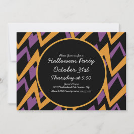 ハローウィンパーティ幾何学的ジグザグ 招待状