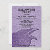 ハローウィンパーティ怖いクロウパープル不気味 招待状 (正面)