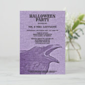 ハローウィンパーティ怖いクロウパープル不気味 招待状 (スタンド正面)