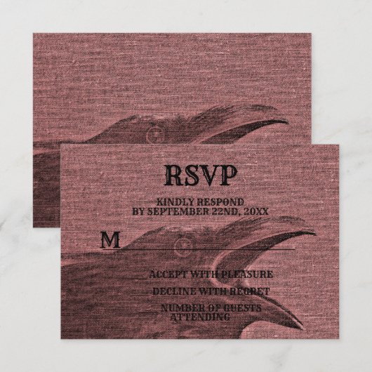 ハローウィンパーティ怖いクロウラズベリーレッド不気味 出欠カード (正面/裏面)