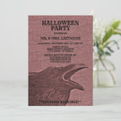 ハローウィンパーティ怖いクロウラズベリーレッド不気味 招待状 (スタンド正面)