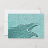 ハローウィンパーティ怖いクローティール（緑がかった色） 不気味 出欠カード (裏面)