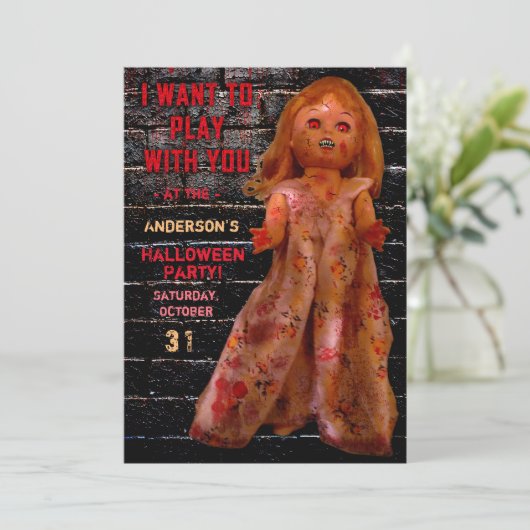 ハローウィンパーティ怖い気持ち悪い人遊形が 招待状 (スタンド正面)