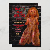 ハローウィンパーティ怖い気持ち悪い人遊形が 招待状 (正面/裏面)