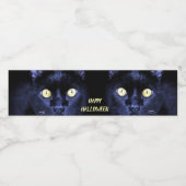 ハローウィンパーティ怖い黒猫ホラーダークナイト ペットボトルラベル (シングルラベル)