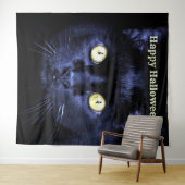 ハローウィンパーティ怖い黒猫ホラーナイト タペストリー (インサイチュ(横))