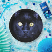 ハローウィンパーティ怖い黒猫ホラーナイト ペーパープレート (パーティー)