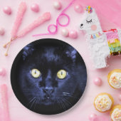 ハローウィンパーティ怖い黒猫ホラーナイト ペーパープレート (パーティー)