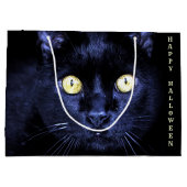 ハローウィンパーティ怖い黒猫ホラーナイト ラージペーパーバッグ (裏面)
