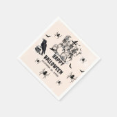 ハローウィンパーティ成人ヴィンテージゴシックスカル スタンダードカクテルナプキン (角)