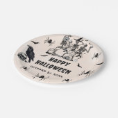 ハローウィンパーティ成人ヴィンテージゴシックスカル ペーパープレート (アングル)