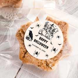 ハローウィンパーティ成人ヴィンテージゴシックスカル ラウンドシール