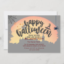 ハローウィンパーティ招待カボチャと暗い夜