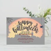 ハローウィンパーティ招待カボチャと暗い夜 招待状 (スタンド正面)