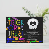 ハローウィンパーティ招待スケルトンとスイーツ 招待状 (スタンド正面)