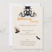 ハローウィンパーティ招待状とこうもり 招待状 (正面)