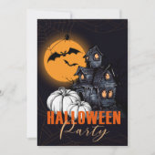 ハローウィンパーティ招待状とカボチャとムーン 招待状 (正面)