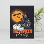 ハローウィンパーティ招待状とカボチャとムーン 招待状 (スタンド正面)