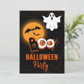 ハローウィンパーティ招待状と幽霊ブアンドムーン 招待状 (スタンド正面)