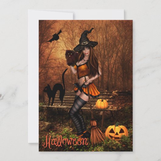 ハローウィンパーティ招待状ウィッチ 招待状 (正面)