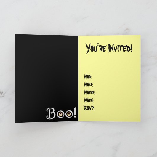 ハローウィンパーティ招待状カスタムハロウィンカード 招待状 (内部)