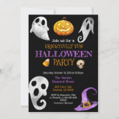 ハローウィンパーティ招待状カボチャ幽霊スカル 招待状 (正面)
