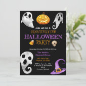 ハローウィンパーティ招待状カボチャ幽霊スカル 招待状 (スタンド正面)