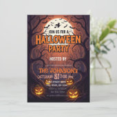 ハローウィンパーティ招待状カード | フォレ不気味ストpu 招待状 (スタンド正面)
