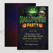 ハローウィンパーティ招待状カード | 不気味ゴシック 招待状 (正面/裏面)