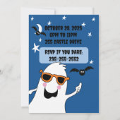 ハローウィンパーティ招待状ガス幽霊キッズカワイイ 招待状 (裏面)