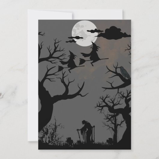 ハローウィンパーティ招待状コスチューム&カクテル 招待状 (裏面)