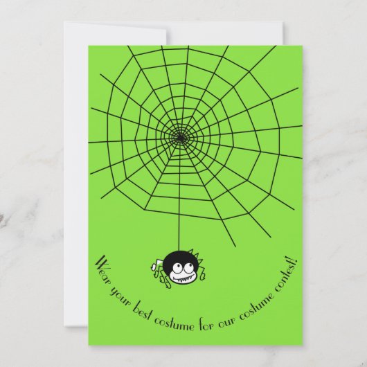 ハローウィンパーティ招待状スパイダーこうもりキッズ 招待状 (裏面)