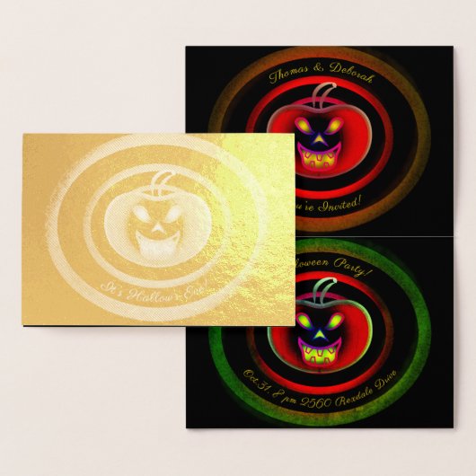 ハローウィンパーティ招待状フォイルカード 箔カード (ディスプレー)