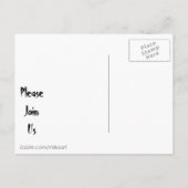 ハローウィンパーティ招待状ブラックキャットポストカード インビテーションポストカード (裏面)