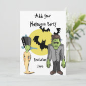 ハローウィンパーティ招待状モンスターフランケンシュタイン 招待状 (スタンド正面)