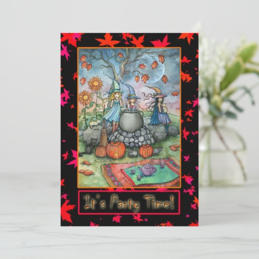 ハローウィンパーティ招待状リトルウィッチパーティー 招待状 (スタンド正面)
