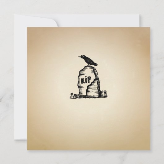 ハローウィンパーティ招待状ヴィンテージゴシックこうもり 招待状 (裏面)