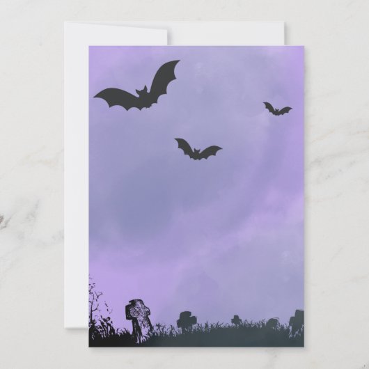 ハローウィンパーティ招待状不気味夜 招待状 (裏面)