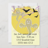 ハローウィンパーティ招待状幽霊たち,こうもり,稲妻 招待状 (裏面)