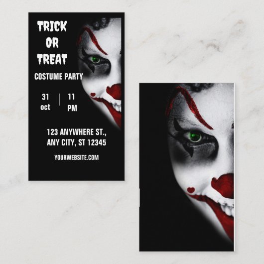 ハローウィンパーティ招待状成人 名刺 (正面/裏面)