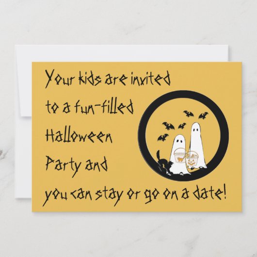 ハローウィンパーティ招待状親のデートの夜 招待状 (正面)
