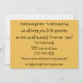 ハローウィンパーティ招待状親のデートの夜 招待状 (裏面)